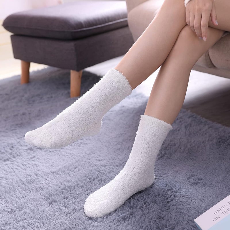 LINEMIN Womens Fuzzy Socks Cozy Fluffy Winter Warm Slipper Socks Microfiber Soft Home Sleeping Socks - Image 2